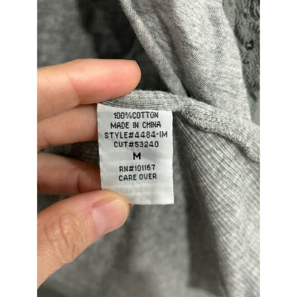 Cha Cha Vente Gray Open Front Lightweight Cardigan Sweater Lace Accents Sz M - Picture 6 of 10